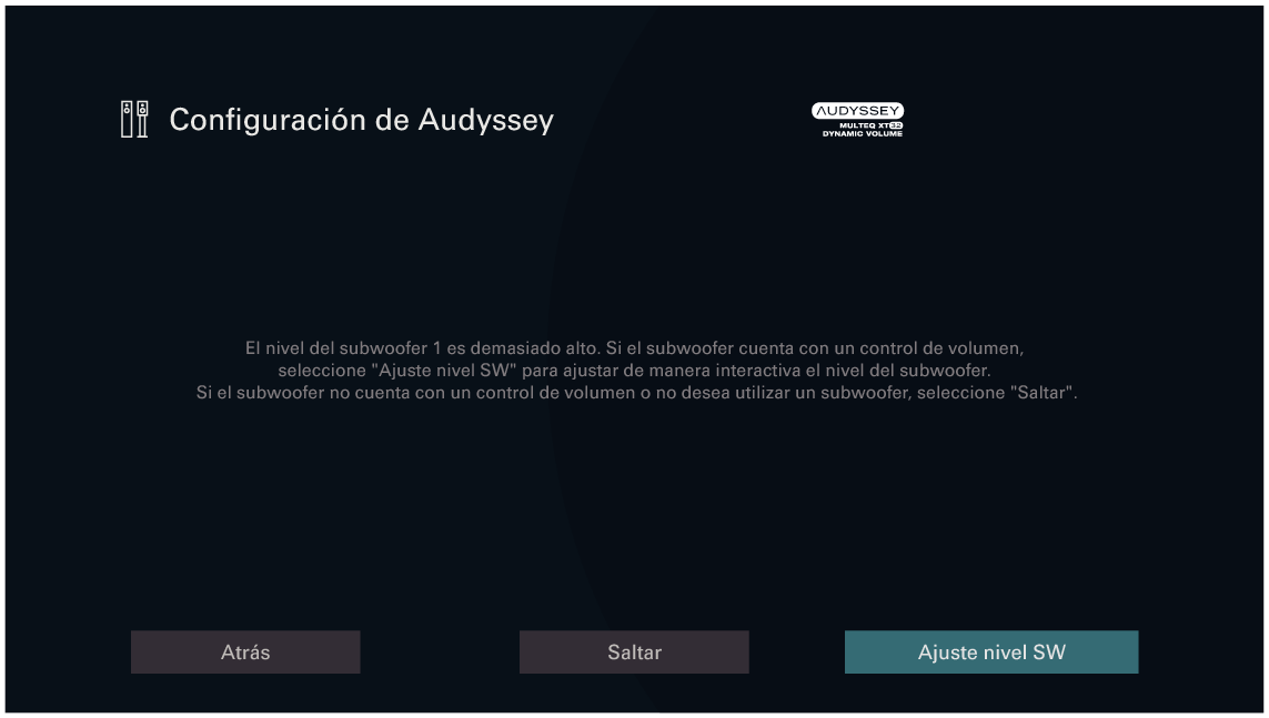 GUI Audyssey SW AV10